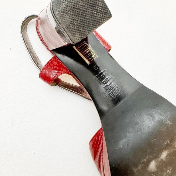 Apepazza Carol Red Leather Platform Peep Toe Heel  Shoes SZ9 - Picture 5 of 8